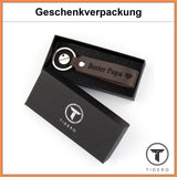 Schlüsselanhänger aus Leder mit Gravur "Bester Papa", beidseitig | Dunkelbraun Schlüsselanhänger Tidero