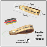 Schlüsselanhänger aus Leder mit Gravur "Beste Mama", beidseitig | versch. Farben Schlüsselanhänger Tidero