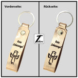 Schlüsselanhänger aus Leder mit Gravur Dein Schutzengel, beidseitig | verschiedene Farben Schlüsselanhänger Tidero