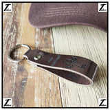 Schlüsselanhänger aus Leder mit Gravur Dein Schutzengel, beidseitig | verschiedene Farben Schlüsselanhänger Tidero