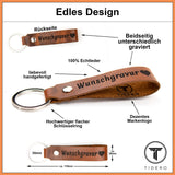 Schlüsselanhänger aus Leder mit Wunschgravur - Wild Brown (Braun) Schlüsselanhänger Tidero