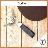 Schlüsselanhänger aus Leder mit Metall-Befestigung Tidero