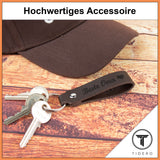 Schlüsselanhänger aus Leder mit Gravur "Beste Oma", beidseitig | Dunkelbraun Tidero