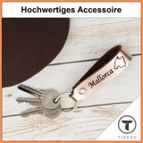 Schlüsselanhänger aus Leder mit Gravur Mallorca | verschiedene Farben Tidero