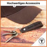 Schlüsselanhänger aus Leder mit Gravur "Bester Opa", beidseitig | Dunkelbraun Tidero