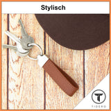 Schlüsselanhänger aus Leder mit Metall-Befestigung Tidero