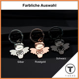 Schutzengel Schlüsselanhänger "Smile" - Engel Anhänger für Männer Frauen - Geschenk Glücksbringer Auto Fahr vorsichtig Metall Tidero