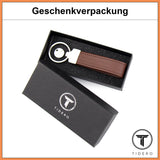 Schlüsselanhänger aus Leder mit Metall-Befestigung Tidero