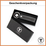 Schlüsselanhänger aus Leder mit Gravur "Herzensmensch", beidseitig | Grau Tidero