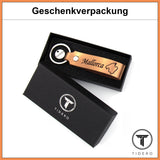 Schlüsselanhänger aus Leder mit Gravur Mallorca | verschiedene Farben Tidero