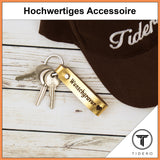 Schlüsselanhänger aus Leder mit Wunschgravur - Gold Tidero