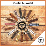 Schlüsselanhänger aus Leder mit Wunschgravur - Braun Metallic Tidero