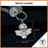 Schutzengel Schlüsselanhänger "Smile" - Engel Anhänger für Männer Frauen - Geschenk Glücksbringer Auto Fahr vorsichtig Metall Tidero