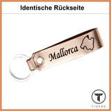 Schlüsselanhänger aus Leder mit Gravur Mallorca | verschiedene Farben Tidero