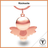 Schutzengel Schlüsselanhänger "Smile" - Engel Anhänger für Männer Frauen - Geschenk Glücksbringer Auto Fahr vorsichtig Metall Tidero