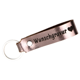 Schlüsselanhänger aus Leder mit Wunschgravur - Braun Metallic Tidero