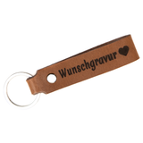 Schlüsselanhänger aus Leder mit Wunschgravur - Braun Retro Tidero