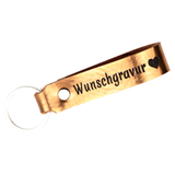 Schlüsselanhänger aus Leder mit Wunschgravur - Kupfer Metallic Tidero