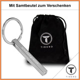 Cuboid Schlüsselanhänger aus Edelstahl mit Wunschgravur personalisiert - Silber Tidero