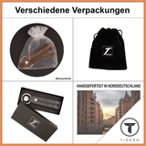 Schlüsselanhänger aus Leder mit Wunschgravur - Grau Tidero