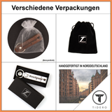Schlüsselanhänger aus Leder mit Wunschgravur - Silber Metallic Tidero