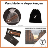 Schlüsselanhänger aus Leder mit zweizeiliger Wunschgravur - Hellbraun Tidero