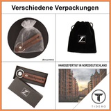 Schlüsselanhänger aus Leder mit zweizeiliger Wunschgravur - Magic Brown (Braun) Tidero