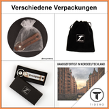 Schlüsselanhänger aus Leder mit zweizeiliger Wunschgravur - Rosé Metallic Tidero