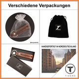 Schlüsselanhänger aus Leder mit zweizeiliger Wunschgravur - Wild Brown (Braun) Tidero
