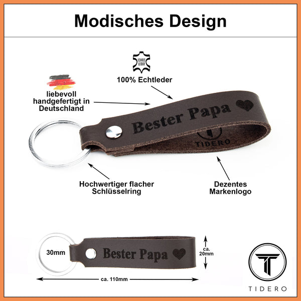 Schlüsselanhänger Leder mit Gravur für Papa als Geschenk Schlüsselanhänger Leder mit Gravur für Papa als Geschenk