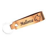 Schlüsselanhänger aus Leder mit Gravur Mallorca | verschiedene Farben Schlüsselanhänger Tidero 