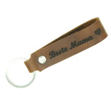 Schlüsselanhänger aus Leder mit Gravur "Beste Mama", beidseitig | versch. Farben Schlüsselanhänger Tidero Wild Brown 