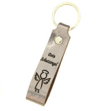 Schlüsselanhänger aus Leder mit Gravur Dein Schutzengel, beidseitig | verschiedene Farben Schlüsselanhänger Tidero Bronze Metallic 