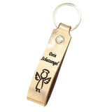 Schlüsselanhänger aus Leder mit Gravur Dein Schutzengel, beidseitig | verschiedene Farben Schlüsselanhänger Tidero Rosé Metallic 