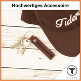 Schlüsselanhänger aus Leder mit Wunschgravur - Magic Brown (Braun) Tidero