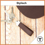 Schlüsselanhänger aus Leder mit Metall-Befestigung Tidero