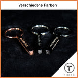 Cuboid Schlüsselanhänger aus Edelstahl mit Wunschgravur personalisiert - Silber Tidero