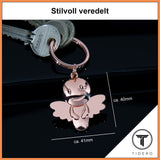 Schutzengel Schlüsselanhänger "Smile" - Engel Anhänger für Männer Frauen - Geschenk Glücksbringer Auto Fahr vorsichtig Metall Tidero