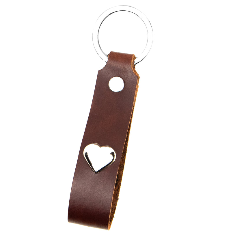 Herz-Schlüsselanhänger mit personalisierter Wunschgravur aus Leder